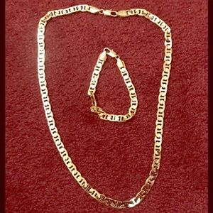 14K Gold plated chain 22 inches and bracelet